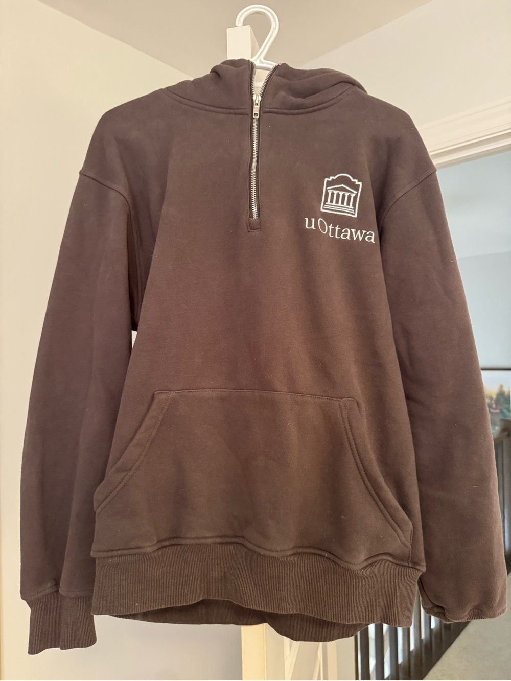 uOttawa Zip-Up Hoodie Sweatshirt Dark Gray